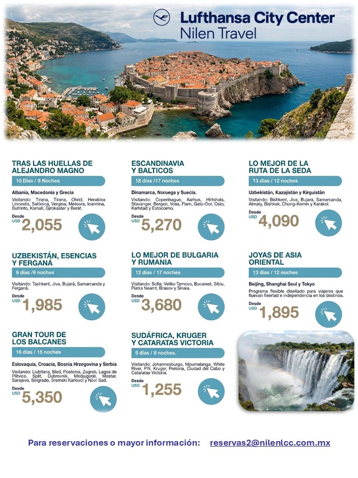 Ofertas Especiales; Europa - Asia - Sudáfrica