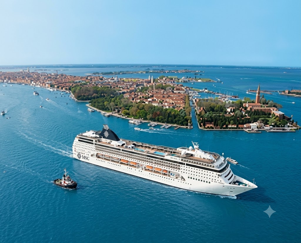 Cruceros de lujo acercándose a puerto histórico, servicio personalizado de Nilen Travel afiliado a Lufthansa City Center.