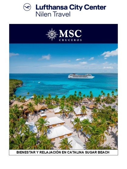 Infografía turística con los mapas de rutas, itinerarios de 7 noches y precios desde $540 USD del crucero MSC Opera por el Caribe Oriental y Occidental saliendo desde La Romana.